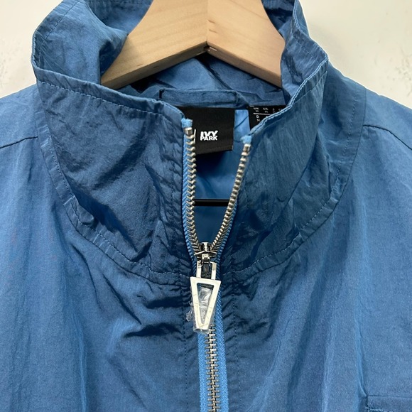 Adidas x Ivy Park Lite Blue Nylon Track Jacket Unisex Oversized Size Medium - Picture 6 of 14